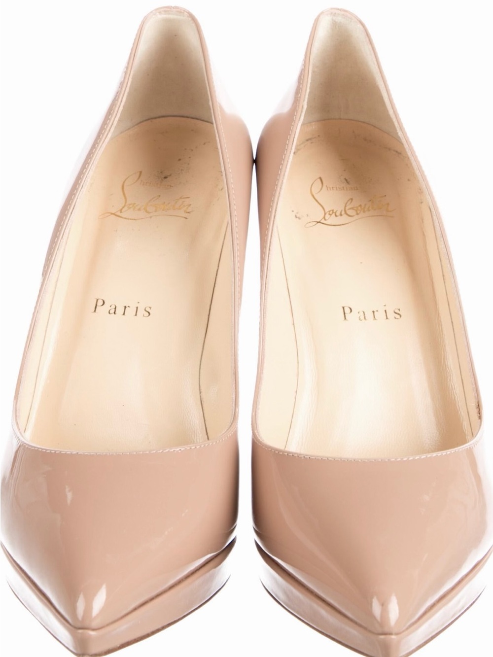 Christian Louboutin Blush Patent Leather Pointed-Toe Pumps